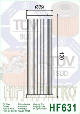 Filtru Ulei HF631 Hiflofiltro Betamotor 6080700000 Cod Produs: MX_NEW HF631 foto