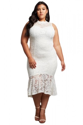 M660P-2 Rochie din dantela model plus size foto