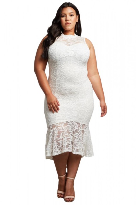 M660P-2 Rochie din dantela model plus size