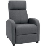 HOMCOM Fotoliu Relax și Reclinabil la 135&deg; cu Suport de Picioare &icirc;n Material Textil, 69x87x100.5 cm, Gri | Aosom Romania