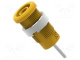 Conector banană 4mm soclu 36A 1kV galben nichelat ELECTRO-PJP