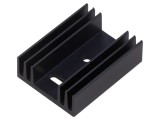 Radiator extrudat cu aripioare, negru, 37,5 x 29 mm