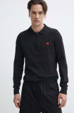 Cumpara ieftin HUGO pulover de bumbac culoarea negru, light, 50510394