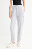 La Mania pantaloni de trening DUO culoarea bej, uni, DUO