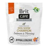 Brit Care Hypoallergenic Dog Show Champion, XS-XL, Somon și Hering, hrană uscată monoproteică c&acirc;ini, sistem imunitar &amp; alergii, 1kg