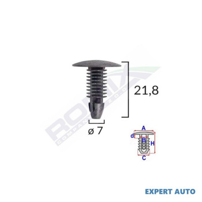 Clips tapiterie pentru honda/hyundai/toyota 7x21.8mm - negru set 10 buc UNIVERSAL Universal #6 foto