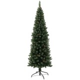 HOMCOM Brad de Crăciun &Icirc;nzăpezit &Icirc;nalt cu 618 Crengi, Brad Artificial de Crăciun cu Conuri și Bază, &Oslash;70x180 cm, Verde | Aosom Romania