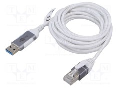Cablu USB 3.0 RJ45 15m alb Goobay