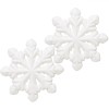 Autocolante Decorative Crăciun, Fulg 3D, Alb, 8x8cm, Set 2 Bucăți, Oem