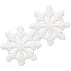 Autocolante Decorative Crăciun, Fulg 3D, Alb, 8x8cm, Set 2 Bucăți