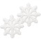 Autocolante Decorative Crăciun, Fulg 3D, Alb, 8x8cm, Set 2 Bucăți