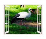 Sticker decorativ, Fereastra 3D, Barza, 85 cm, 270STK, natura si peisaje