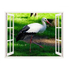 Sticker decorativ, Fereastra 3D, Barza, 85 cm, 270STK