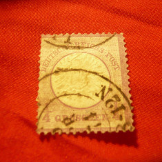 Timbru 1/4 gr. violet Germania 1872 scut mare , stamp., defect