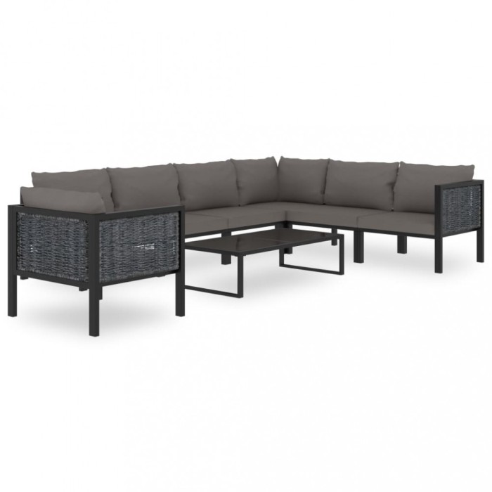 vidaXL Set mobilier de grădină cu perne, 8 piese, antracit, poliratan 49402