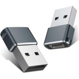 Cumpara ieftin Set 2x Adaptor mini USB tip C la USB, viteza rapida de transfer - Gri