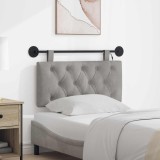 vidaXL Tăblie de pat suspendată Cu lumină LED Gri deschis Catifea 3424553