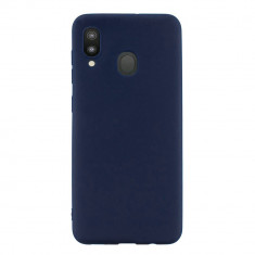 SET 1x Husa silicon Samsung Galaxy A20 Navy Blue + 1x Folie sticla securizata Samsung Galaxy A20 , Antisoc, TPU, Viceversa foto