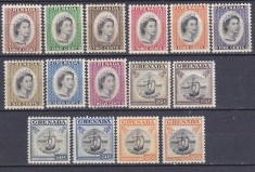 DB1 Colonii Grenada 1953 Uzuale Corabii 15 v. cu varietati culoare lipsa ultima valoare MNH