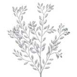 Ramura Decorativa Craciun Frunze Argintii Glitter 55cm CMCLASS