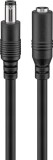 Cablu Extensie Alimentare DC 5.5x2.5mm, Mama-Tata, 10m, Cupru, 0.5mm, Negru, Goobay