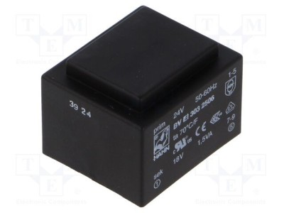 Transformator &amp;icirc;ncapsulat 1,5VA 24VAC 18V 83mA PCB HAHN foto