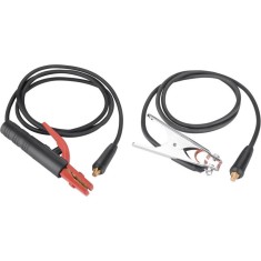 pereche de cabluri de sudura, cablu de impamantare cu clema + cablu de lucru cu suport de electrod, 120A, 5m, 16mm2, conector: 10-25 foto