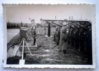 P.039 FOTOGRAFIE RAZBOI WWII MILITARI TRUPE RAD REICHSARBEITSDIENST 9/6,2cm foto