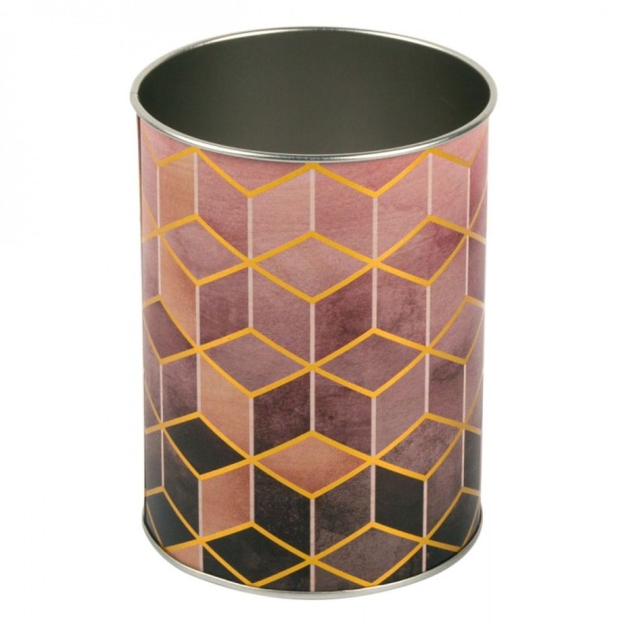 Suport metalic pentru pixuri si creioane, model forme geometrice, 8×10,5 cm, multicolor Suport metalic pentru pixuri si creioane, model forme geometrice, 8×10,5 cm, multicolor