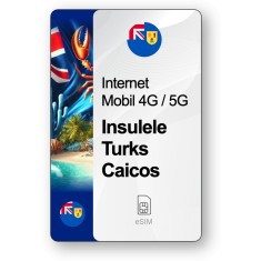eSIM Internet Insulele Turks și Caicos, valabil 7 zile, trafic 1 GB, Standard