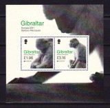 ✅( C5 ) Gibraltar 2021 &quot;Europa CEPT 2021 - maimute Macacii Barbari &quot;,nominal 5.12 &pound; , bloc 145 , MNH, Nestampilat