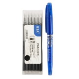 Set Roller Fashion Bia 0.7mm Negru + 6 Rezerve, Pix Termosensibil Stergere Fara Urme, Papetarie Birotica