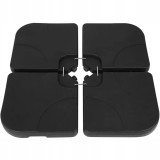 Suport pentru umbrela, set 4 elemente, HDPE, cauciuc, negru, 104x104 cm, Gardlov, Isotrade
