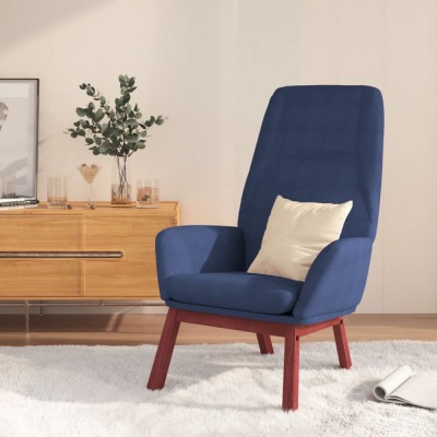 vidaXL Scaun de relaxare, albastru, material textil foto