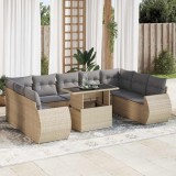 Gossi set canapele de gradina cu perne, 10 piese, bej, poliratan