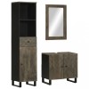 VidaXL Set de mobilier de baie 3 piese din lemn masiv de mango negru 3310001