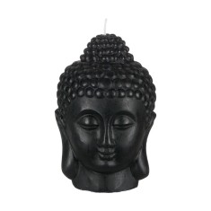 Lumanare decorativa 3D Buddha Face, 14 x 18 cm, parafina, Negru foto