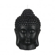 Lumanare decorativa 3D Buddha Face, 14 x 18 cm, parafina, Negru