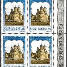 ROMÂNIA 1967 - LP 659 - ZIDIREA MĂNĂSTIRII CURTEA DE ARGEȘ - SERIE MNH BLOC X4