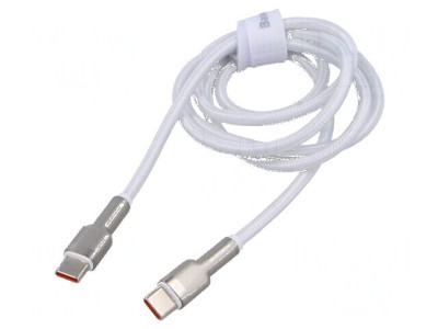 Cablu USB C 2m alb 100W mufă din ambele părţi foto