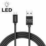 Cablu de date - MicroUSB cu lumină LED 1 metru