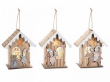 Cumpara ieftin Set 3 ornamente brad cu led 12x7x14 cm