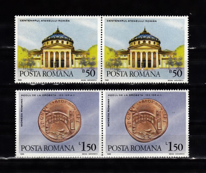 A11 TX9 15 - 1988 - Aniversari - perechi de doua timbre