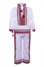 Costum Popular pentru baieti 2 piese, alb 92 2 ani foto