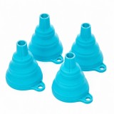 Cumpara ieftin Set 4 palnii pliabile din silicon, albastre, extensibile, reutilizabile, pentru lichide si ingrediente, compacte pentru bucatarie si calatorii