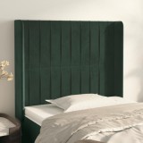 vidaXL Tăblie pat cu aripioare verde &icirc;nchis 93x16x118/128 cm catifea