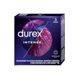 Cumpara ieftin Prezervative cu striații DUREX Intense, cu efect de stimulare clitoridiană și intensificare orgasm feminin, 56 mm, 1 cutie x 3 buc