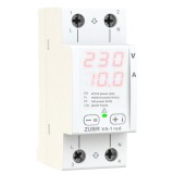 Voltmetru-ampermetru digital monofazat ZUBR VA-1 Red, 63A, TrueRMS, măsurare tensiune, curent și putere, șină DIN