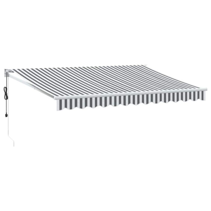 Copertina retractabila antracit/alb, 3,5x2,5 m, textil/aluminiu