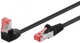 Cablu de retea cat 6 SFTP cu 1 unghi 90 grade 2m Negru, Goobay G51544